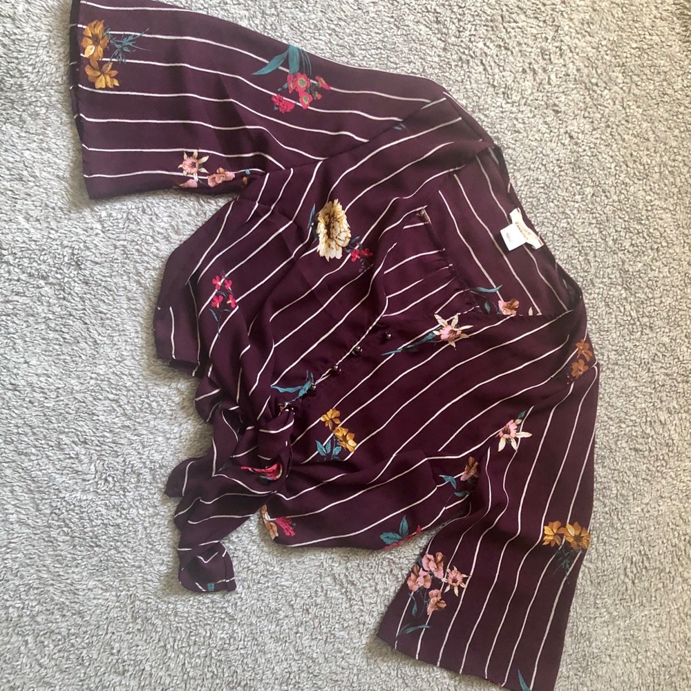 Floral/striped crop top